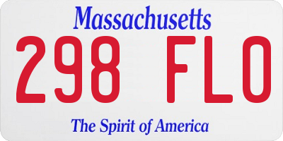 MA license plate 298FL0