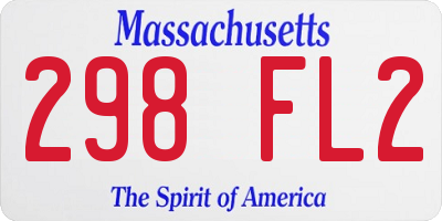 MA license plate 298FL2