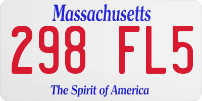 MA license plate 298FL5