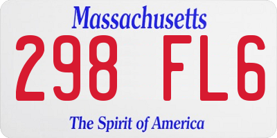 MA license plate 298FL6