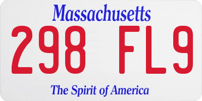 MA license plate 298FL9