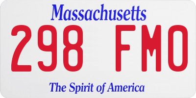 MA license plate 298FM0