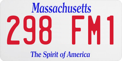 MA license plate 298FM1