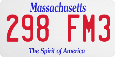 MA license plate 298FM3