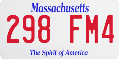 MA license plate 298FM4