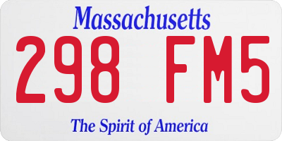 MA license plate 298FM5