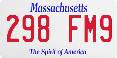 MA license plate 298FM9