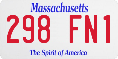 MA license plate 298FN1