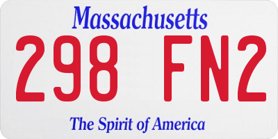 MA license plate 298FN2