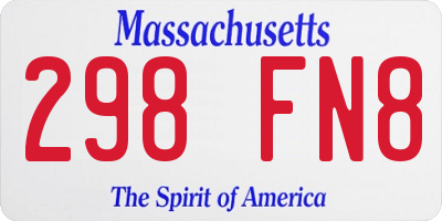 MA license plate 298FN8