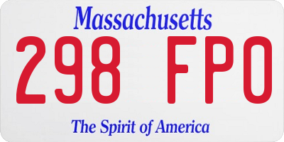 MA license plate 298FP0