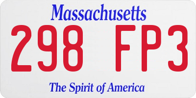MA license plate 298FP3
