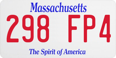 MA license plate 298FP4