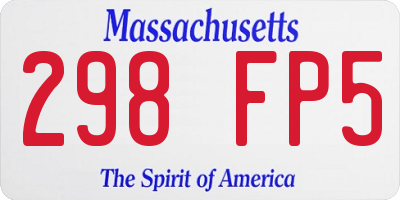 MA license plate 298FP5