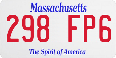MA license plate 298FP6