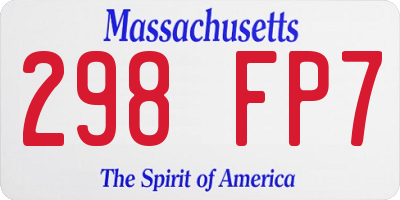 MA license plate 298FP7