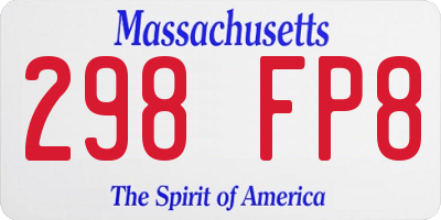 MA license plate 298FP8