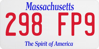 MA license plate 298FP9