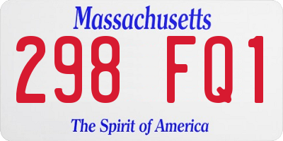 MA license plate 298FQ1