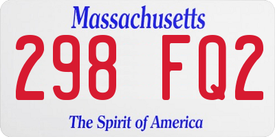 MA license plate 298FQ2