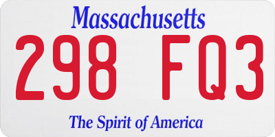 MA license plate 298FQ3