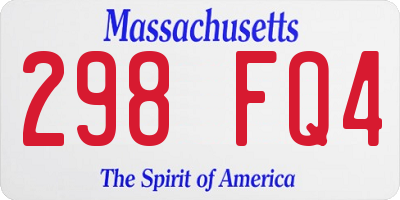 MA license plate 298FQ4