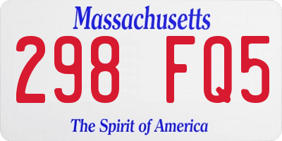 MA license plate 298FQ5