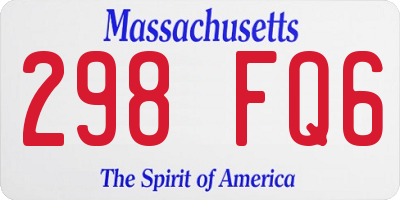 MA license plate 298FQ6