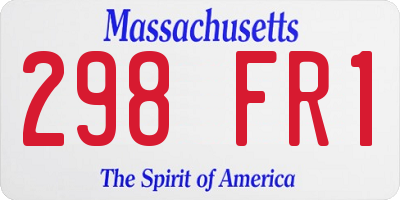 MA license plate 298FR1