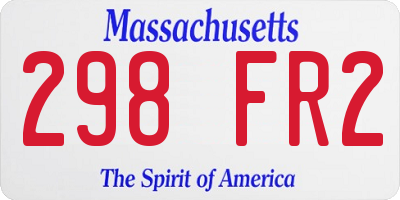 MA license plate 298FR2