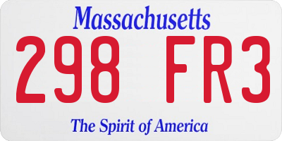 MA license plate 298FR3