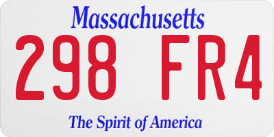 MA license plate 298FR4