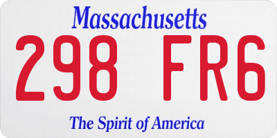 MA license plate 298FR6