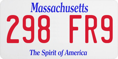 MA license plate 298FR9