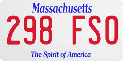 MA license plate 298FS0