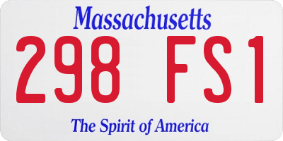 MA license plate 298FS1