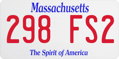 MA license plate 298FS2