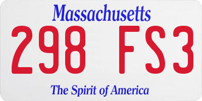 MA license plate 298FS3