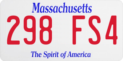 MA license plate 298FS4