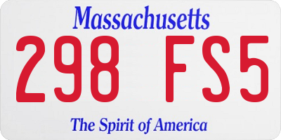 MA license plate 298FS5