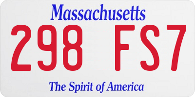 MA license plate 298FS7