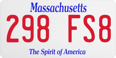 MA license plate 298FS8