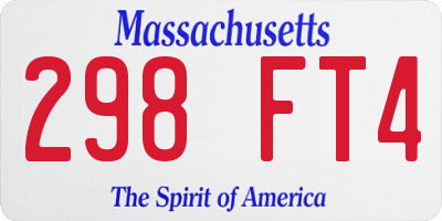 MA license plate 298FT4