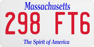 MA license plate 298FT6
