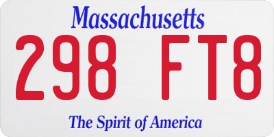 MA license plate 298FT8
