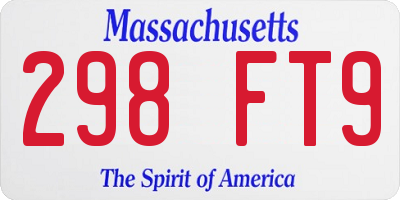 MA license plate 298FT9