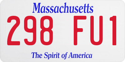 MA license plate 298FU1
