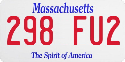 MA license plate 298FU2