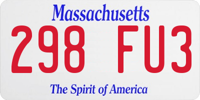 MA license plate 298FU3