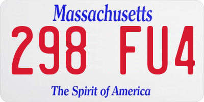 MA license plate 298FU4